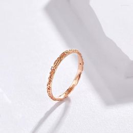Wedding Rings Fashion 2mm 925 Sterling Silver Vintage Pattern Women High Quality Minimalist Band Rose Gold Plated Stacking Wynn22