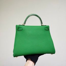 25cm luxury Shoulder Bag brand handbag women fashon totes Togo Leather handmade stitching green yellow Colours wholesale price fast delivery