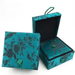 Chinese Style Silk Brocade Bracelet Jewelry Gift Box High End Vintage Bangle Storage Boxes Luxury Embroidery Packaging Case