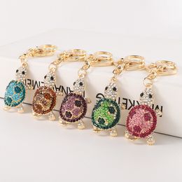 New Creative Turtle Rhinestone Keychain For Men Women Cute Bag Car Keychains Pendant Accessories Fashion Jewellery Gift