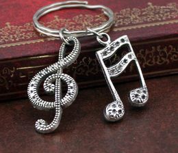 Keychains Silver Music Note Treble Clef & Key Rings Chains Accessories For Women Men Fashion Jewellery Enek22