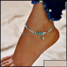 Anklets Jewellery Boho Freshwater Pearl Charm Women Barefoot Sandals Beads Ankle Bracelet Drop Delivery 2021 1Qtxe Ogcqa