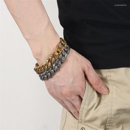 Link Chain Statement Miami Curb Cuban Thick Bracelets Bangles For Women Men Hip Hop Geometric Fashion Simple Jewelry