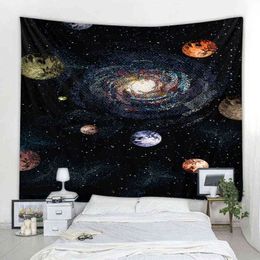 Cosmic Starry Sky Decoration Psychedelic Carpet Wall Hanging Hippie Tapestry Polyester Fabric Home Carp J220804