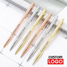 Metal Ballpoint Pen Business Signature Pen School Teacher Gift Pen Custom Lettering Name Wholesale Student Stationery 220712