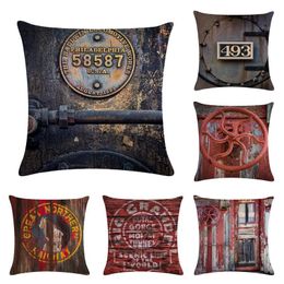 Cushion/Decorative Pillow Retro Steam Train Designs Industrial Revolution Cotton Linen Car Seat Cushion Cover Massage Waist Cojines 493Cushi