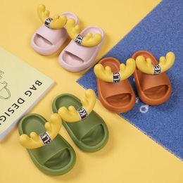 Cute Antler duck slippers for Kids - Soft Sole, EVA Light, Antiskid, Indoor/Outdoor - Perfect for Summer, Girls, Boys, and Babies