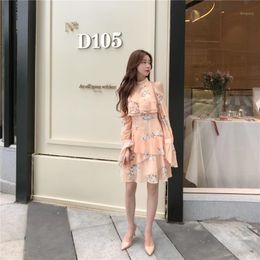 Casual Dresses Women's Clothing Summer Sweet Ulzzang Floral Stand Strapless Butterfly Sleeve Cascading Ruffle A-Line Elegant Ladies
