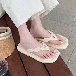 Summer Platform Slippers Women Shoes Slides Outdoor EVA Student Vacation Sofa Beach Sandals Indoor Bathroom Anti-Slip Flat Shoes Y220412