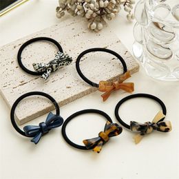 Woman Acetate Hair Ties Leopard Bows Girls Rubber Band Women Elastic Hairband Ponytail Holder Scrunchies Hair Rope