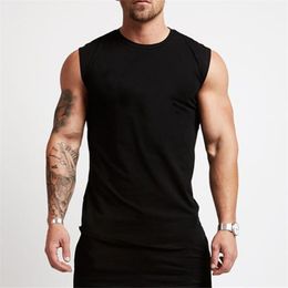 Gym Workout Sleeveless Shirt Tank Top Men Bodybuilding Clothing Fitness Mens Sportwear Vests Muscle Men Tank Tops 220614