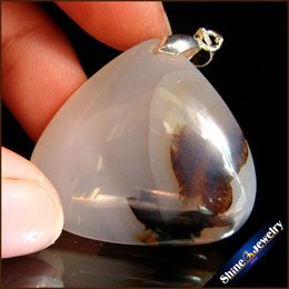 Pendant Necklaces Fashion Women Man Necklace Big Natural Moss Agates Stone Slide Healing Crystal Pendants For Jewelry Making BS545Pendant