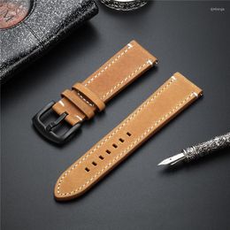 Watch Bands Vintage Genuine Leather Watchbands 18mm 20mm 22mm 24mm Quick Release Male Smart Straps Accessories