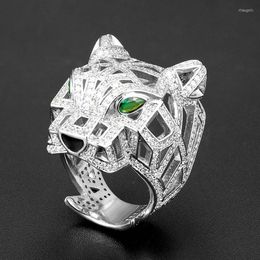 Wedding Rings Zlxgirl Jewelry Rhodium Silver Plated Color Leopard Animal Finger For Men Party Gifts Brand Cubic Zircon Copper Rita22