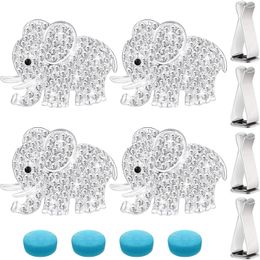 Air Freshener Bling Car Accessories Vent Clips Decoration Crystal Rhinestone Aromatherapy With Aromatic Pads For Interior Elephant Si amPkm