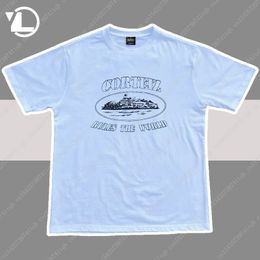 Letter Sailboat Printed T Shirts Men Summer Hip Hop Streetwear Cotton Short Sleeve T-Shirt Mens Harajuku Loose Tee Tops Unisex 220713
