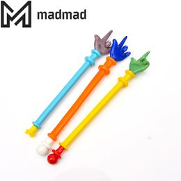Smoking Colorful Glass dabber Tool 155mm Length for Bongs Pipes Oil Wax Rig