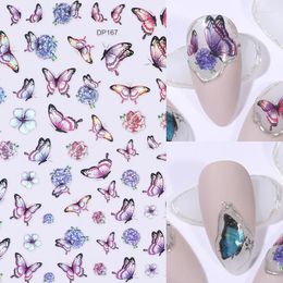 holographic foils Canada - Stickers & Decals Nail Adhesive Holographics 3D Transfer Flowers Butterfly Beauty Foils Spring Fashion Manicure Art Prud22