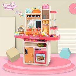 Infant Shining Children Kitchen Toy 100CM 39IN Height Large Toy 3 Years Multifunctional Simulation Kitchen Toy Boys And Girls LJ201211