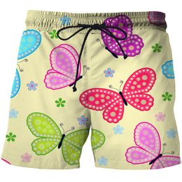 Summer Swim Beach Shorts Men 3d Surf Print butterfly Fashion Cool Sports Shorts Men'clothing Drop Pants Teen 220624