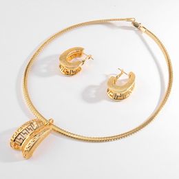 Earrings & Necklace 2022 Trend Gold Colour Jewellery Sets For Women Bridal Luxury Set African Wedding Ornament Year Gifts