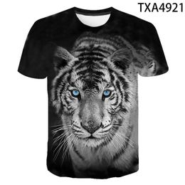Tiger 3D T-shirt Männer Frauen Kinder Sommer Mode Kurzarm Gedruckt Tier T-shirt Coole Tops Tees Junge Mädchen Kinder kleidung 220607