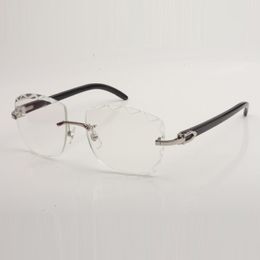 New Design Cut Clear Lens Spectacle frames 3524028 Pure Natural black Horns Temples Unisex Size 56-18-140mm Free express