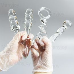 Crystal Glass Dildo Realistic Penis Beads G-Spot Anal Butt Plug Vaginal Stimulation Erotic sexy Toys for Woman Couple