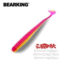 BEARKING 63mm 80mm 97mm Fishing Lure Soft Lure Shad Silicone Baits Wobblers Swimbait Artificial leurre souple 220726