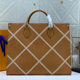 HIGH QUALITY ONTHEGO medium handbag women luxury shoulder bag classic leather printing handbags fashion designers woman shopping bags