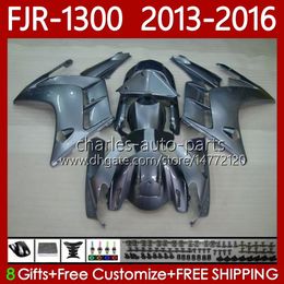 Gloss grey OEM Bodys For YAMAHA FJR 1300 A CC FJR1300A FJR1300 13 14 15 16 Moto Bodywork 112No.34 FJR-1300 2013 2014 2015 2016 FJR-1300A 2001-2016 Years Fairing Kit