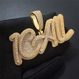 Hot Trendy Gold Plated Bling Iced Out CZ Custom Name Letters Pendant Necklace With 3mm 24inch Rope Chain for Men Women Gift