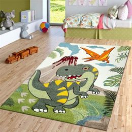 Cartoon Dinosaur Jungle Green Childrens Soft Non Slip Indoor Carpet Small and Medium Size Alfombra Tapete Peludo Rugs 220812