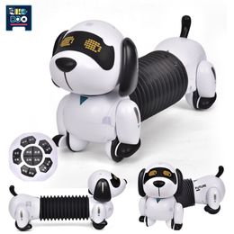 -Ukboo Interactive RC Robot Dog Remote Contrôle Robotic Scund Dckhund Electronic Pet Smart Program Educational Toys for Children 220427