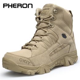 Men Tactical Boots Army s Military Desert Waterproof Work Safety Shoes Climbing Hiking Ankle Outdoor 220813