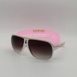 Woman with white sunglasses Fashion brand glasses UV400 Women's leisure visor goggles wholesale