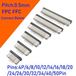 Other Lighting Accessories 10Pcs FPC FFC PCB Connectors 0.5mm Pitch Flat Cable SMT ZIF Connect Below 4 6 8 10 12 14 16 18 20 24 26 30 32 40