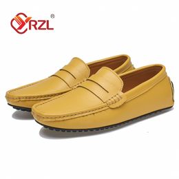 British Style Mens Loafers Casual Leather Loafers Plus Size 39-49 2022 Summer New Fashion Soft Flat Driving Shoes for Men