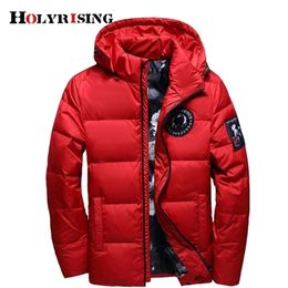 Holyrising jaqueta masculina men down jacket Men hooded down coat casaco masculino inverno Men Winter thin Duck Down18381 201128