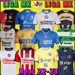 -22 23 Club America Cruz Azul Soccer Jersey 2022 2023 Guadalajara Chivas Tijuana Unam Tigres Atlas Home Away Third Liga Football Shirts Santos Laguna Mexico Monterrey