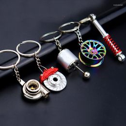 Keychains Creative Gift Car Metal Keychain Wheel Hub Pendant Absorber Brake Disc Caliper Auto Interior Accessories Enek22