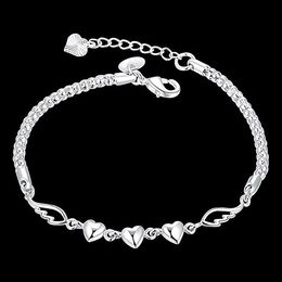 Heart Angel Wings bracelets fashion Jewelry white classic romantic bracelet summer party lovers gift hollow silver bracelet