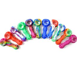 Silicone Pipe Smoke Hand pipes with Dab Tool Hookah Smoking Pipes for Retail or Wholesale