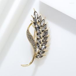 Pins Brooches Gray Austrian Crystal Wheat Spike Brooch High-end Trend Pin Clothing Accessories Wholesale Seau22