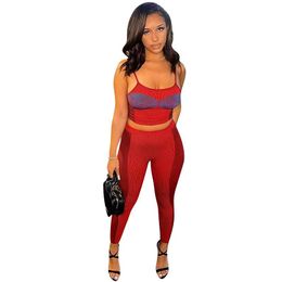 Women's Two Piece Pants Women Sexy Print Set Fashion Backless Sleeveless Crop Top+Slim Pencil Suit Outside Party Clubwear Outfits