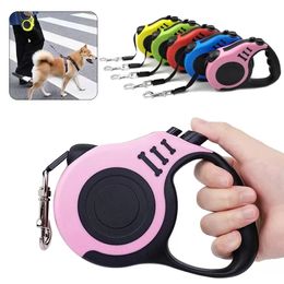 3M/5M Retractable Dog Leashes Automatic Nylon Puppy Cat Traction Rope Belt Pets Walking Leash For Small Medium Dogs Supplies Correas Retractiles Para Perros