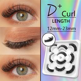Lashes 5 Pairs DD curl Russian Strips Faux Mink 3D Eyes Natural False Eyelashes Extensions 220617