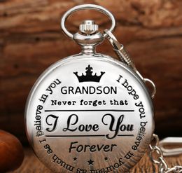 Wholesale Grandson Pocket Watches Never Forget That I Love You Forever Pocket Watch 688