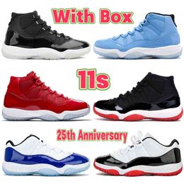 With Box 11 11s Outdoor Shoes 25th Anniversary low white bred legend blue pantone citrus space jam iridescent concord 45 men women