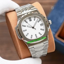 High Quality Luxury Watches Nautilus 40mm 5711/1A-011 Cal.324 Automatic Mens Watch White Dial Stainless Steel Bracelet Gents Sports Wristwatches